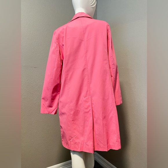 Jones New York Women’s Vibrant Pink Trench Rain Coat Single Breast  Size M - Picture 4 of 15